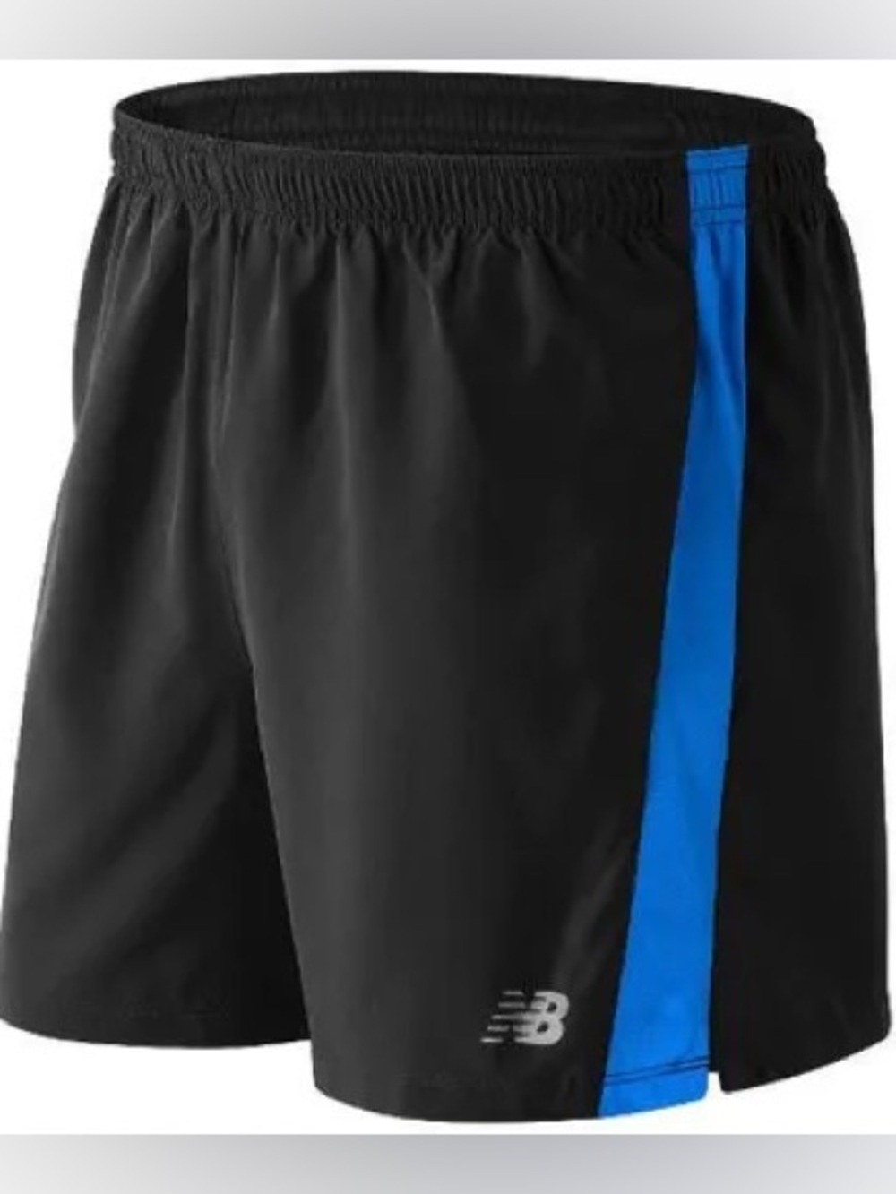 New Balance Men's Black Athletic Shorts with Blue Side Panels